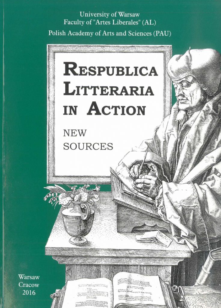 Book Cover: Respublica Litteraria in Action. New Sources