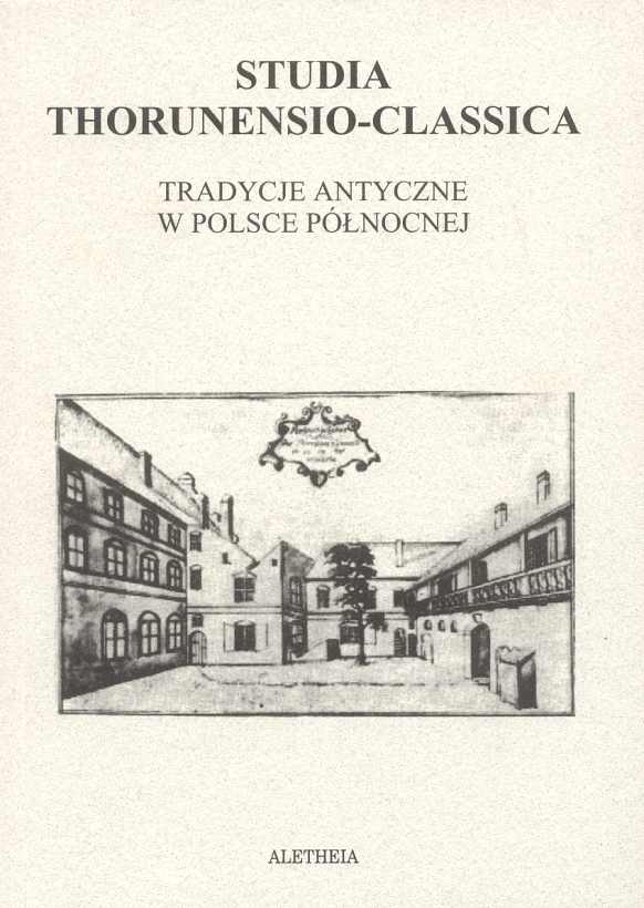Book Cover: Studia Thorunensio-Classica. Tradycje antyczne w Polsce Północnej