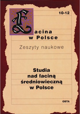 Book Cover: Studia nad łaciną średniowieczną w Polsce. Krystyna Weyssenhoff-Brożkowa