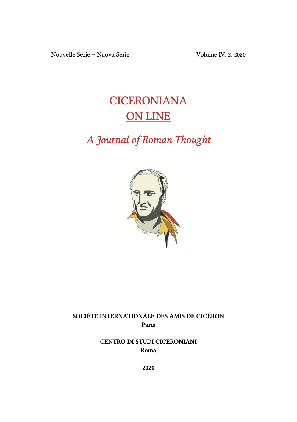 Book Cover: CICERONIANA ON LINE: Cicero, Society, and the Idea of artes liberales