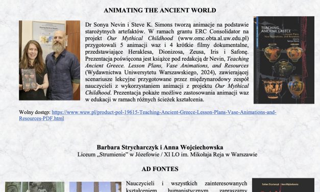 Prezentacja materiałów edukacyjnych: „Teaching Ancient Greece” oraz „Ad fontes”