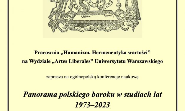 Konferencja: „Panorama polskiego baroku w studiach lat 1973–2023”